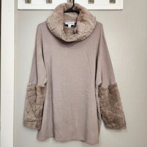 Joseph Ribkoff Women's‎ 4 Teddy Shawl Collar Cuffs Poncho Sweater Money Luxury